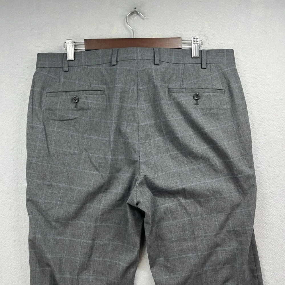 Lauren Ralph Lauren Dress Pants Mens 36x32 Grey Glen Plaid Stretch Preppy Office